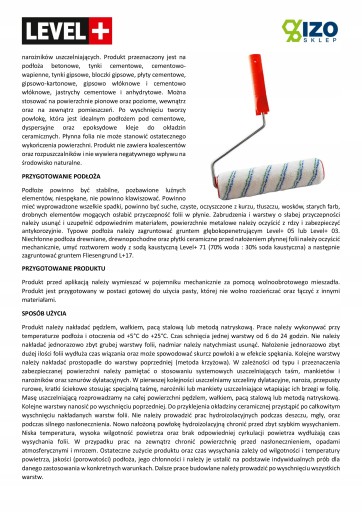 Folia w płynie 50kg Na Balkon Taras OSB L+19 + Wałek malarski