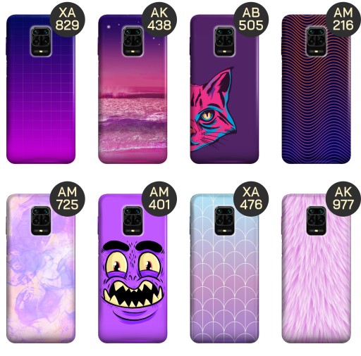 ETUI DO XIAOMI REDMI NOTE 9 PRO WZORY FIOLETOWE FIOLET KSZTAŁTY OBUDOWA