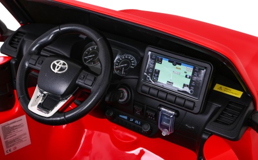 Автомобиль Toyota Hilux на аккумуляторе, красный, привод 4х4+MP3+LED