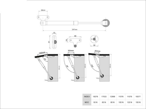 ПРИВОД ПОДЪЕМНИК ДЛЯ ШКАФА ГАЗ 50Н PG-010