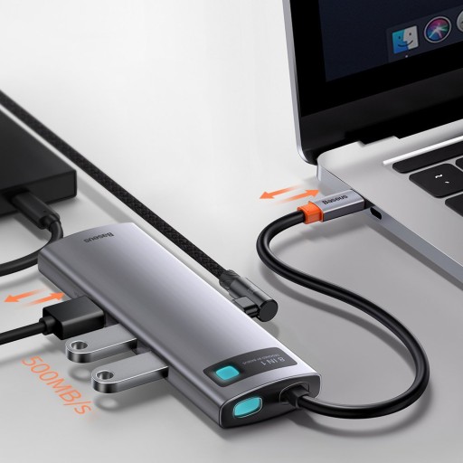 АДАПТЕР BASEUS-концентратора USB-C 100 Вт/HDMI 4K/3x USB/micro SD/RJ45 СЕТЕВАЯ КАРТА