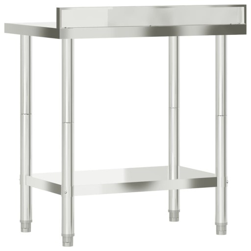 KUCHENNY STÓŁ ROBOCZY Z RANTEM 82,5X55X93CM STAL NIERDZEWNA