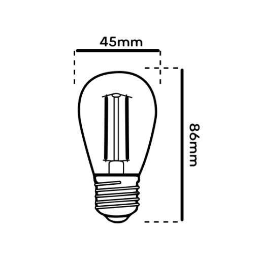 СВЕТОДИОДНАЯ ЛАМПА НА НИТИ 1W E27 2200K ЯНТАРНЫЙ SMD LEDline