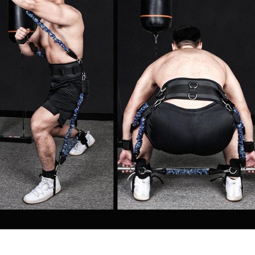Boxing Resistance Bands Set with Storage Bag for Track and 150lbs Blue