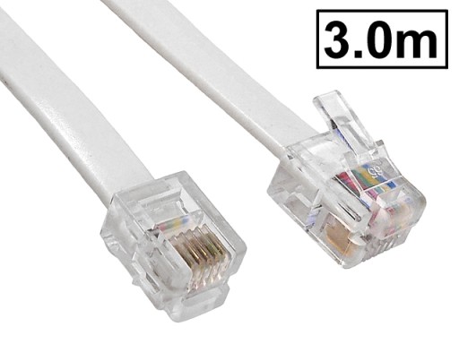 VOICE/SERIAL 6P6C/RJ12-6P6C/RJ12 обратный телефонный кабель, белый, 3м
