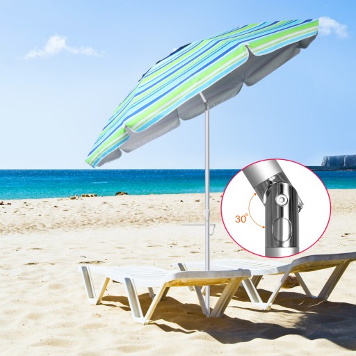 DUŻY PARASOL PLAŻOWY OGRODOWY FILTR UV ŁAMANY SKŁADANY 200cm