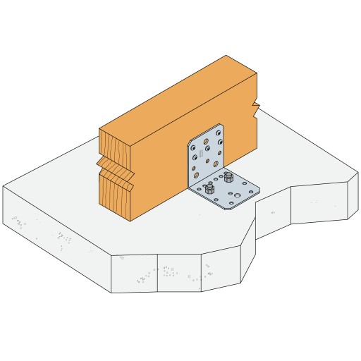 Łączniki ciesielskie kątowniki 88x88x65 x 2,5mm 100szt stalowe Simpson AB90