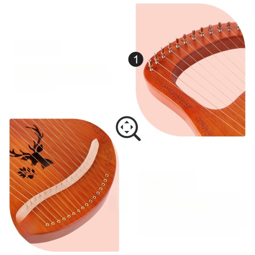 INSTRUMENTY MUZYCZNE HARFA LITROWA HARFA RĘCZNA INSTRUMENT HARFA 16-TONOWA