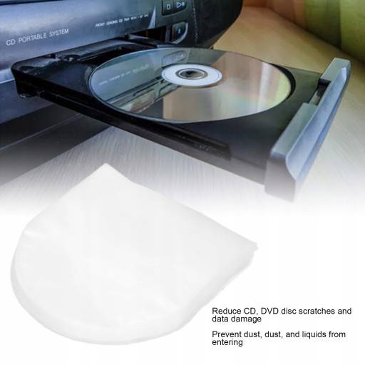 РУКАВ ДЛЯ 1 CD, ПРОЗРАЧНЫЙ, 100 ШТ.