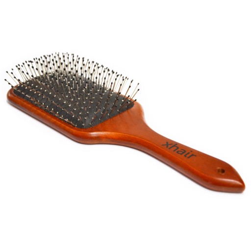 ПЛОСКАЯ деревянная щетка для распутывания волос с шариками Paddle Brush.