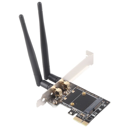 Переходник mini pci e на pci e с 2 антеннами для PCI Express половинного размера