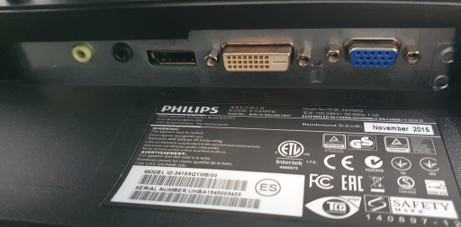 Монитор 24 дюйма Philips S-Line 1920 x 1080 FullHD VGA DVI DP Кабели Vesa Pivot