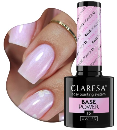 CLARESA POWER BASE БЕЗКИСЛОТНАЯ БАЗА С БЛЕСКОМ ДЛЯ ГУБ ЭФФЕКТ 3+1 СИЯНИЕ НОГТЕЙ