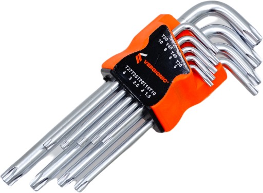 Набор трубных ключей Torx 9 шт. T10-T50 CrV с отверстием 7465