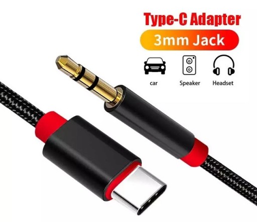 Kabel USB-C 3.1 do Jack 3,5mm Aux Audio 1M