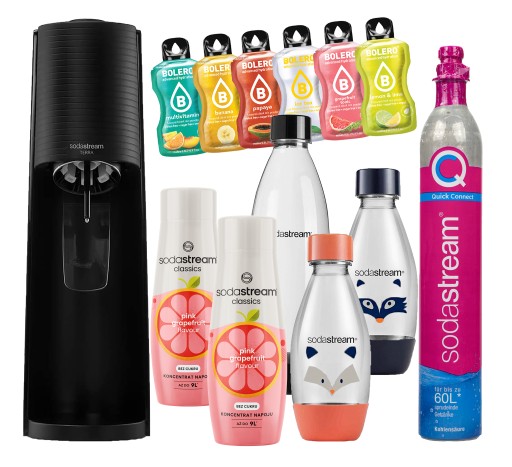 SODASTREAM TERRA САТУРАТОРНЫЙ КАРТРИДЖ БУТЫЛКИ-ПРЕДОХРАНИТЕЛИ x3 Сироп грейпфрута x2 БОЛЕРО