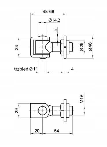 ПЕТЛЯ M16 ДЛЯ WICKING WATES РЕГУЛИРУЕМАЯ ПЕТЛЯ КОНТРГАЙКА