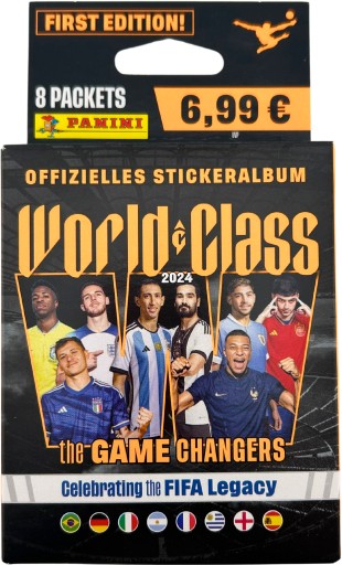 Блистер с наклейками World Class 2024 8 пакетиков Panini FIFA World Cup