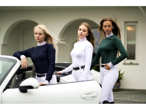 KOSZULA KONKURSOWA GLAM Z DŁUGIM RĘKAWEM WHITE R.34