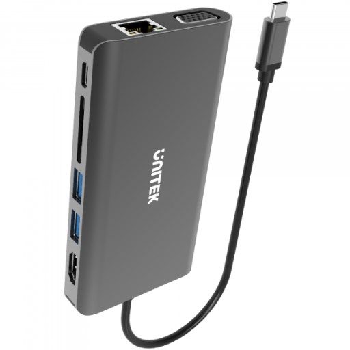 Unitek D1019A HUB 8w1 USB3.1 Typ-C z Power D 100W