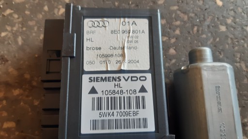 Электродвигатель заднего левого стекла AUDI A4 B6 8E0959801A