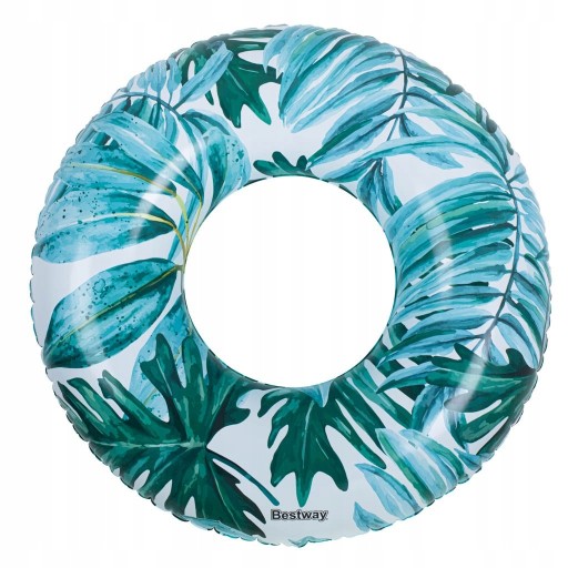 НАДУВНОЕ КОЛЕСО ГОЛУБЫЕ ЛИСТЬЯ BESTWAY SUMMER BEACH SEA XXL 119 см 90 КГ