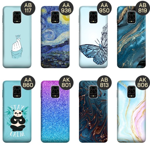 ETUI DO XIAOMI REDMI NOTE 9 PRO WZORY NIEBIESKIE BLUE BLAU OBUDOWA CASE