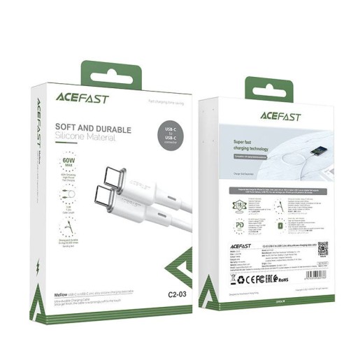 Кабель Acefast USB Type C - Type C 1,2 м, 60 Вт, 20 В, 3 А