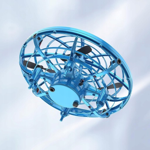 LED LATAJĄCY DYSK UFO MINI KOLOROWY DRON OBRACAJĄCY SIĘ O 360° + PILOT