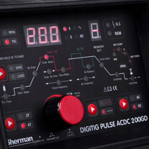 ИНВЕРТОРНЫЙ СВАРОЧНЫЙ АППАРАТ INVERTER SHERMAN DIGI TIG PULSE AC DC 200GD MMA 200A