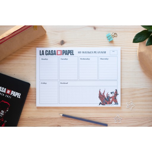 Casa de papel rozkład tygodnia Planner 54szt Dom