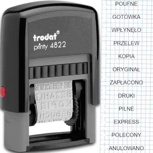 ШТАМП С ГОТОВЫМИ ПАРОЛАМИ TRODAT 4822 ЧЕРНЫЙ ДЕНЕЖНЫЙ ПЕРЕВОД ПОЛУЧЕН