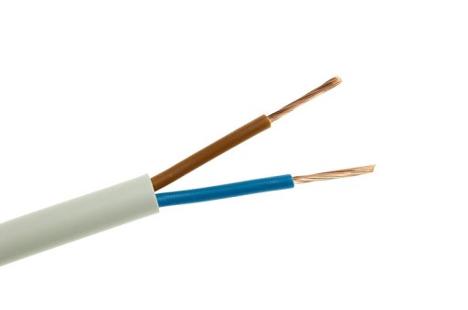 КАБЕЛЬ ТОКА КАБЕЛЬНАЯ ЛИНИЯ H05VV-F НОВЫЙ 2x1 мм2 500 В БЕЛЫЙ 100 м