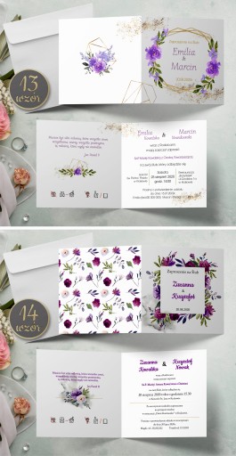 Приглашения на свадьбу Boho Rose с конвертом