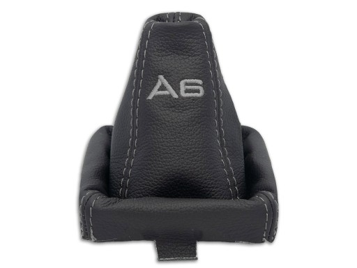 AUDI A6 C6 2004-2011 ЗВОНОК ПЕРЕКЛЮЧЕНИЯ ПЕРЕДАЧ ЧЕРНАЯ КОЖА СЕРАЯ ВЫШИВКА