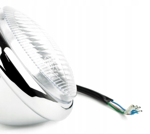 LAMPA MOTOCYKLOWA REFLEKTOR PRZÓD CHOPPER CHROM
