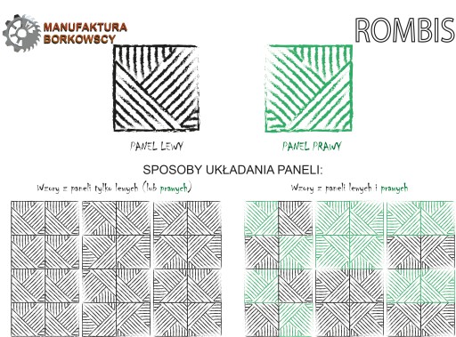 Rombis - 3D деревянная стеновая панель - Правая
