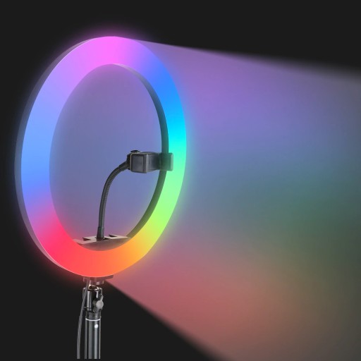 НАБОР БОЛЬШИХ КОЛЬЦЕВЫХ ЛАМП ДЛЯ СЕЛФИ LED RGB ШТАТИВ 120ВТ + ПУЛЬТ ДУ