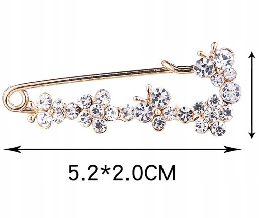 Broszka elegancka przypinka cyrkonie agrafka pin