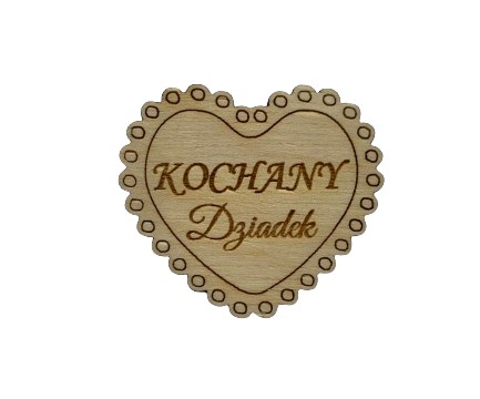 Serce drewno rękodzieło napis grawer Kochany Dziadek scrapki dekor eko