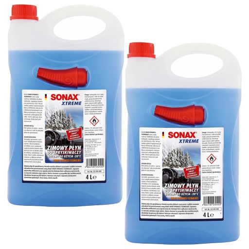 2x Zimowy Płyn do Spryskiwaczy 4L Sonax 232405 Xtreme + lejek