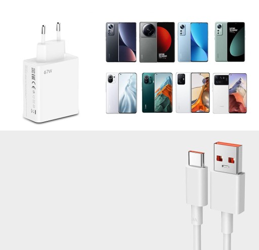 Зарядное устройство с кабелем USB C Xiaomi 67 Вт Mi Turbo Charge