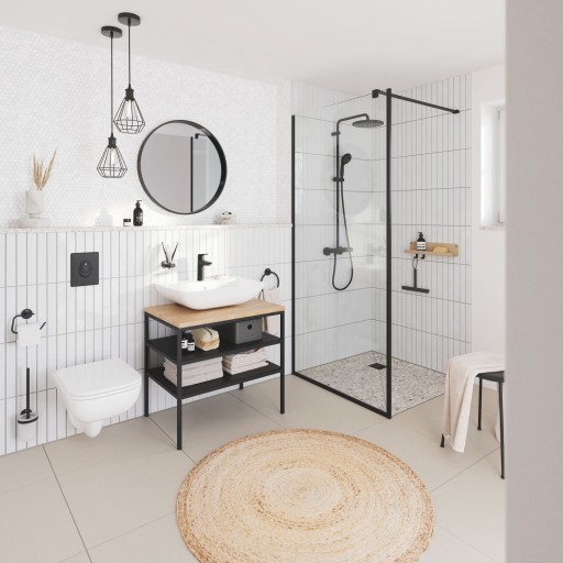 ТЕРМОСТАТИЧЕСКИЙ ДУШЕВОЙ НАБОР КОВРИК ЧЕРНЫЙ GROHE