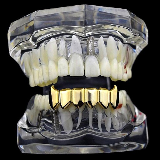 Решетки с покрытием из 18-каратного золота 6 Fang Grill