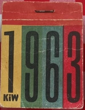 Kartka z kalendarza 1963 - 62 urodziny - 62 lata - prezent