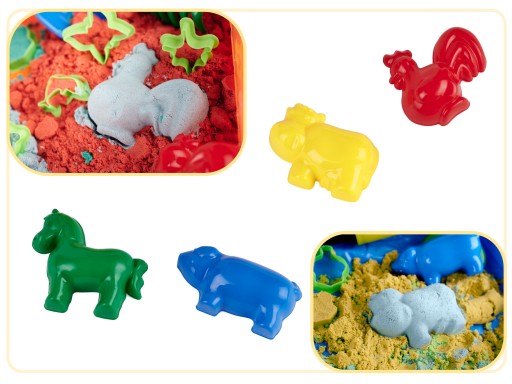 BibiMoon Kinetic Sand 3 кг НАБОР ПЕСОЧНЫХ ЯЩИКОВ ФОРМАТЫ