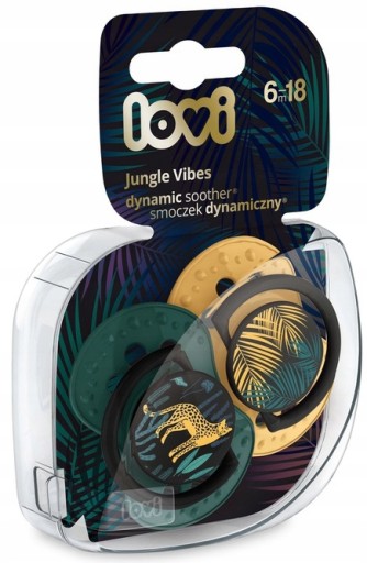 Lovi Dynamic Силиконовая соска 6-18 м Jungle Vibes 2 шт.