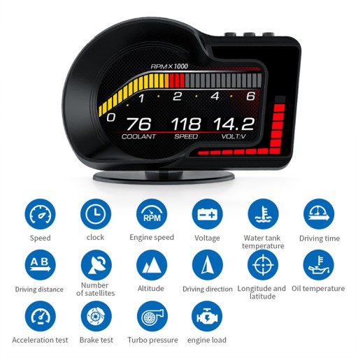 Автомобильный проекционный дисплей GPS-спидометр OBD2 Smart LCD Цифровой одометр