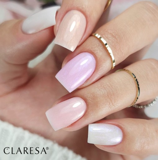 CLARESA RUBBER BAZA POWER BAZA BEZKWASOWA DO PAZNOKCI MIX KOL ZESTAW 2+1