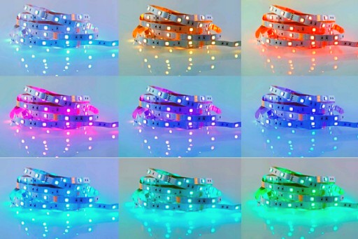 Светодиодная лента 5050 Multicolor RGB с подсветкой белая 1м